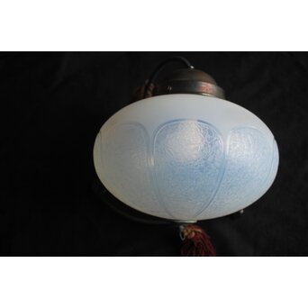 腐食菊型装飾 オパールセントガラス オーバル型照明　A548 