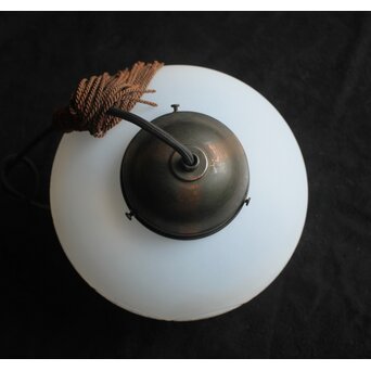 腐食菊型装飾 オパールセントガラス オーバル型照明　A548 