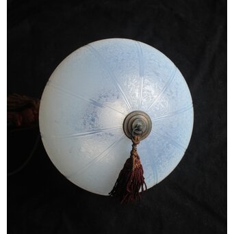 腐食菊型装飾 オパールセントガラス オーバル型照明　A548 