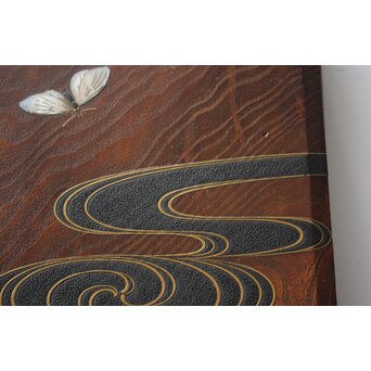 柴田是真孫弟子 高井泰令 蒔絵硯箱　Q402 