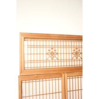 桐組子 片面ガラス 白木書院欄間 5枚1組　R0537 