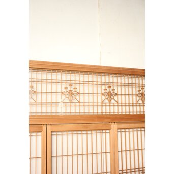 桐組子 片面ガラス 白木書院欄間 5枚1組　R0537 