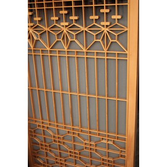 桐組子 片面ガラス 白木書院欄間 5枚1組　R0537 