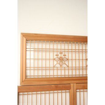 桐組子 片面ガラス 白木書院欄間 5枚1組　R0537 