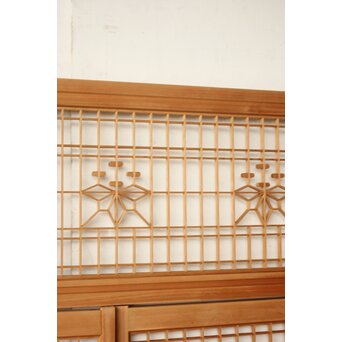 桐組子 片面ガラス 白木書院欄間 5枚1組　R0537 
