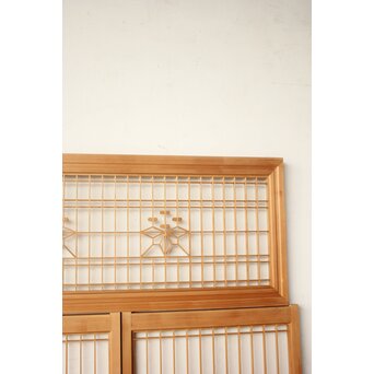 桐組子 片面ガラス 白木書院欄間 5枚1組　R0537 