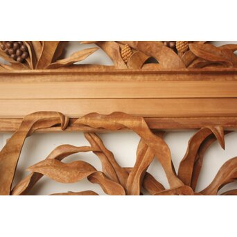 井波彫刻 岩倉勘宰 粟に鳥 木彫欄間 2枚1組　R0539 