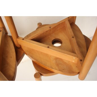 秋田木工 三角 スタッキングスツール 4脚1組　X633 