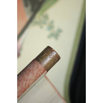 鳥居派宗家7代【4代 鳥居清忠】絹本着色軸装 節句 刀 五月　Z810 