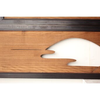 遠山 黒枠透かし欄間 2枚1組　R0542 