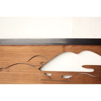 遠山 黒枠透かし欄間 2枚1組　R0542 