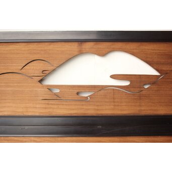 遠山 黒枠透かし欄間 2枚1組　R0542 