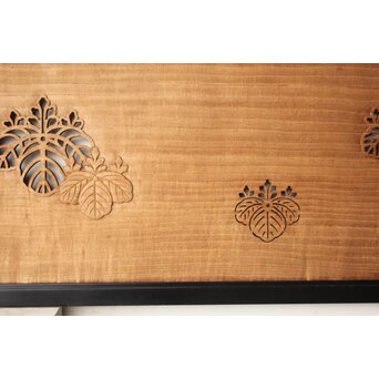 長尺 黒枠桐模様欄間　R0543 