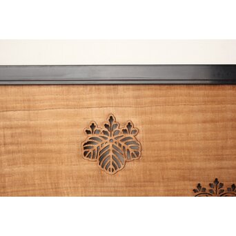 長尺 黒枠桐模様欄間　R0543 