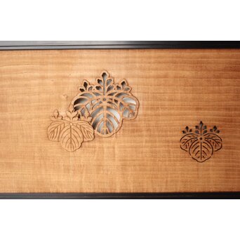 長尺 黒枠桐模様欄間　R0543 