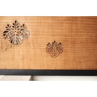 長尺 黒枠桐模様欄間　R0543 