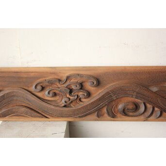 寺院彫刻 菊水木彫　X635 