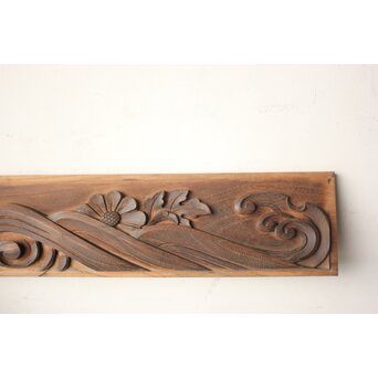 寺院彫刻 菊水木彫　X635 