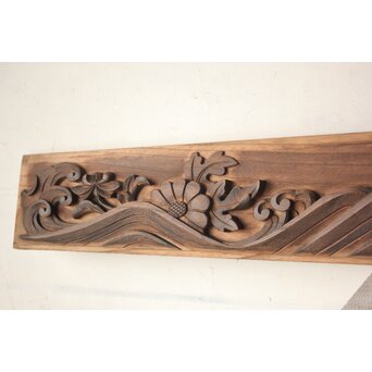 寺院彫刻 菊水木彫　X635 