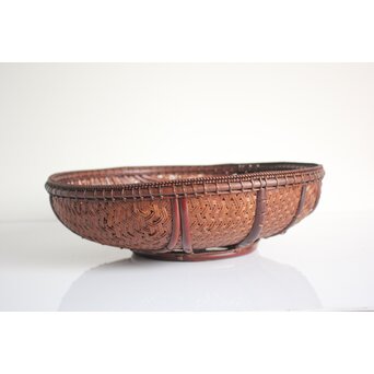 田中篁斎 条紋花籠　U405 