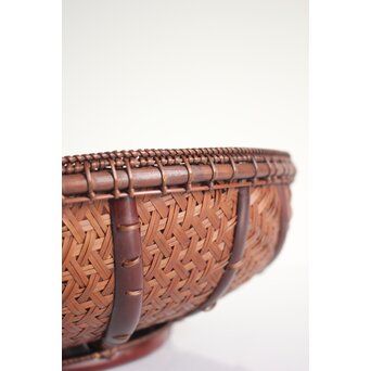 田中篁斎 条紋花籠　U405 