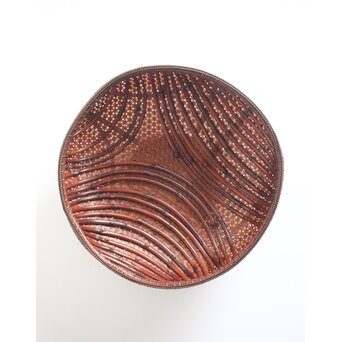 田中篁斎 条紋花籠　U405