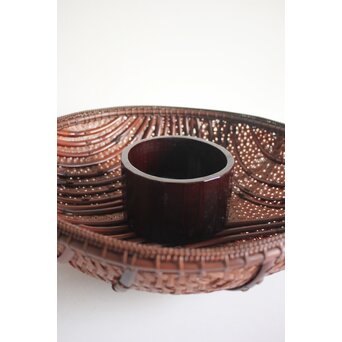 田中篁斎 条紋花籠　U405 