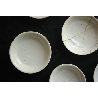 白呉須 白南京 呉須手皿 7枚1組　P633 