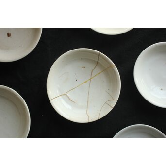 白呉須 白南京 呉須手皿 7枚1組　P633 