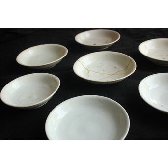 白呉須 白南京 呉須手皿 7枚1組　P633 