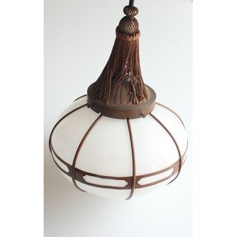 宣徳色 木爪紋 オーバル型電笠/照明　A555