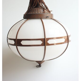 宣徳色 木爪紋 オーバル型電笠/照明　A555 