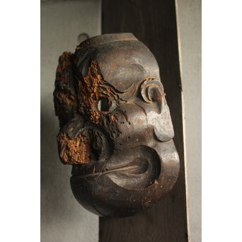 室町時代か べし見 能面 能楽 台座付　X636 