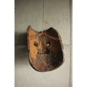 室町時代か べし見 能面 能楽 台座付　X636 