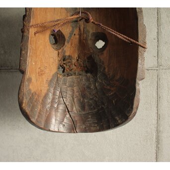 室町時代か べし見 能面 能楽 台座付　X636 