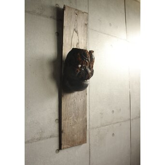 室町時代か べし見 能面 能楽 台座付　X636 