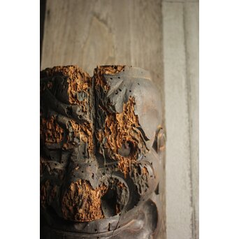 室町時代か べし見 能面 能楽 台座付　X636 