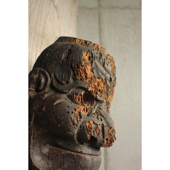 室町時代か べし見 能面 能楽 台座付　X636 