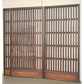 ガラス入 太格子戸 3枚1組　L1205