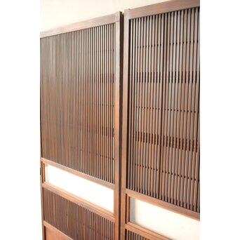 障子枠付 クリアガラス格子戸 2枚1組　L1208 