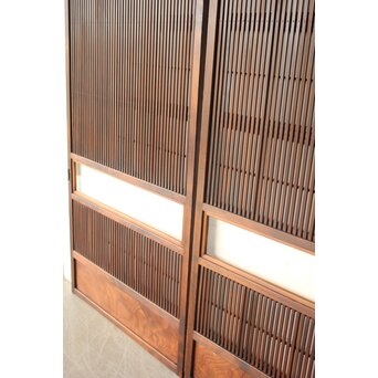 障子枠付 クリアガラス格子戸 2枚1組　L1208 