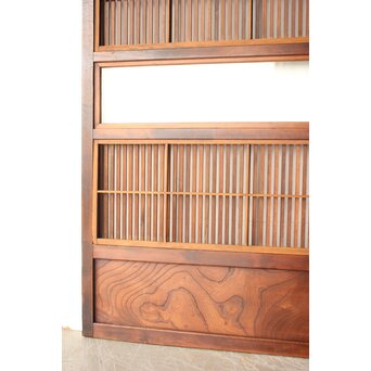 障子枠付 クリアガラス格子戸 2枚1組　L1208 