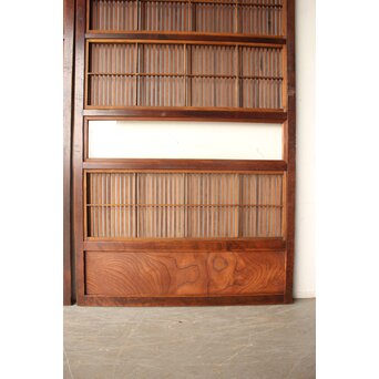 障子枠付 クリアガラス格子戸 2枚1組　L1208 