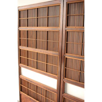 障子枠付 クリアガラス格子戸 2枚1組　L1208 