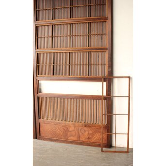 障子枠付 クリアガラス格子戸 2枚1組　L1208 