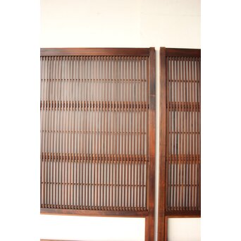 障子枠付 クリアガラス格子戸 2枚1組　L1208 