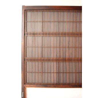 障子枠付 クリアガラス格子戸 2枚1組　L1208 