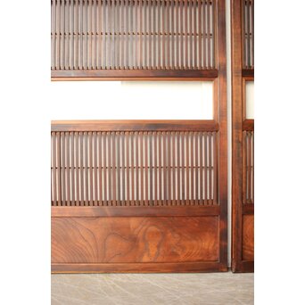 障子枠付 クリアガラス格子戸 2枚1組　L1208 