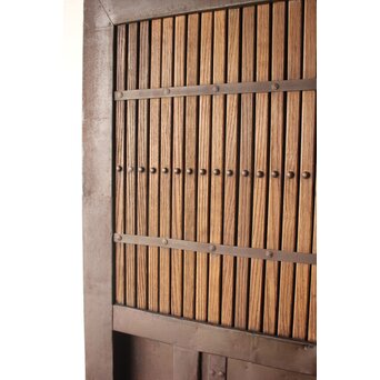 栗と鉄の格子蔵戸　W0239 