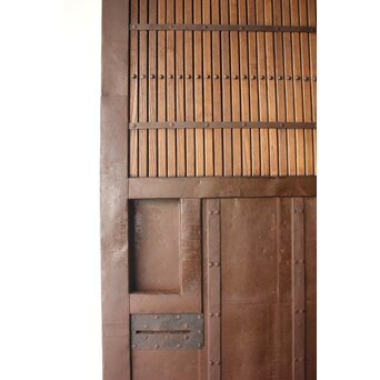 栗と鉄の格子蔵戸　W0239 